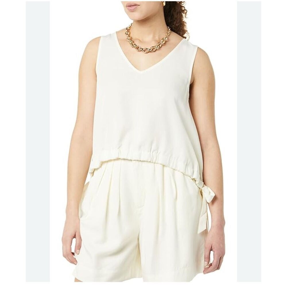 NEW TEREA White Brea Adjustable Hem Top M
